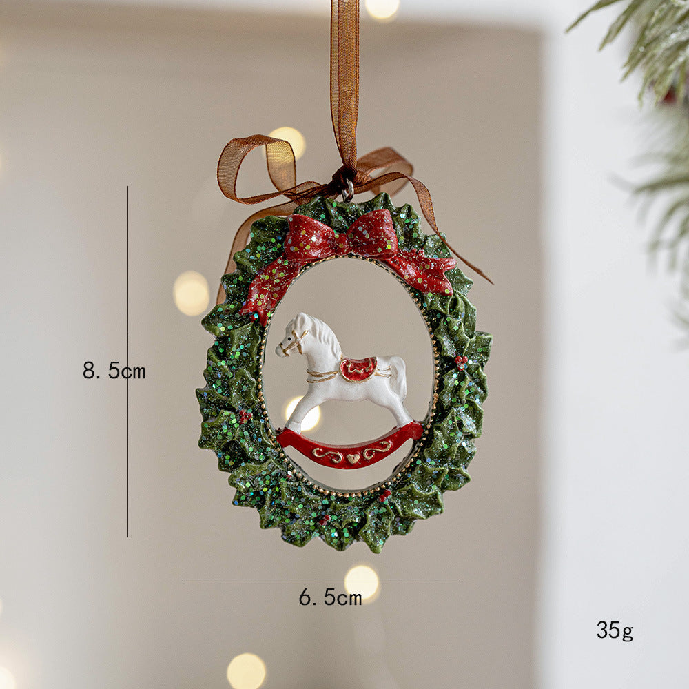 Vintage Style Resin Christmas Hanging Ornament - NO-5