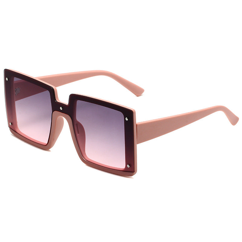 Flat Top Square Frame Sunglasses For Women - Pink