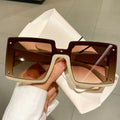Flat Top Square Frame Sunglasses For Women - Tea