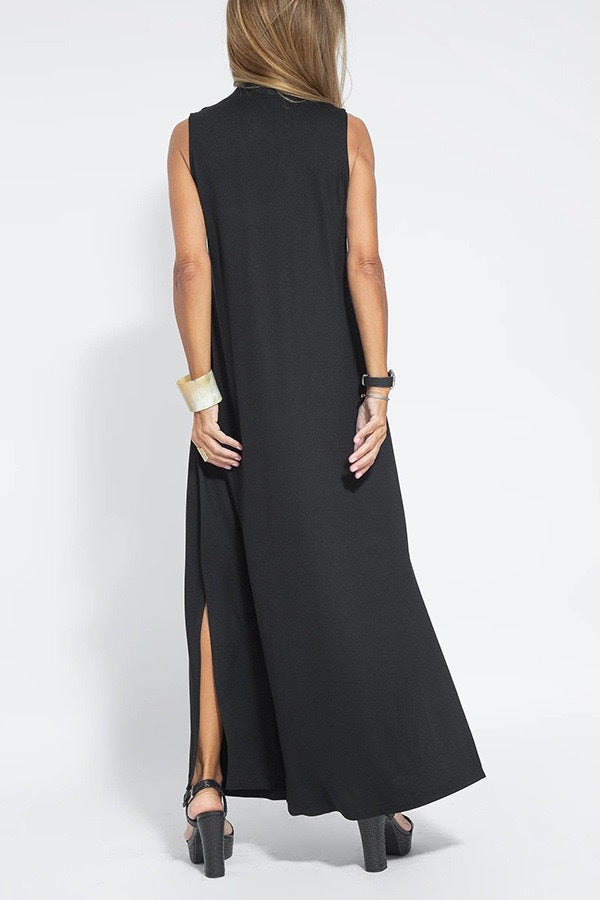 Sleeveless Maxi Dress and Duster Cardigan Set - view 1