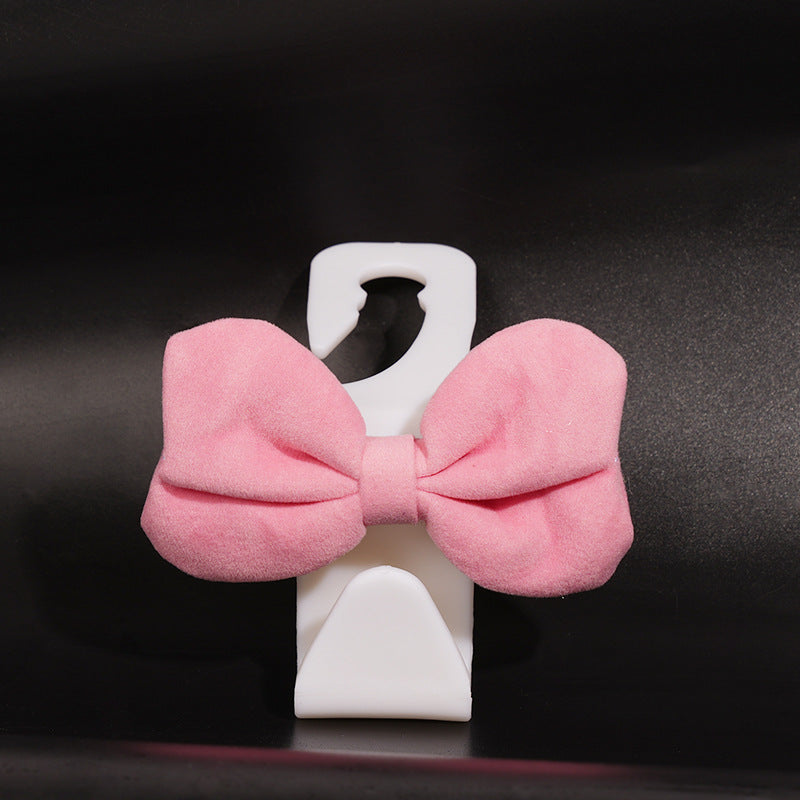 Velvet Bow Car Headrest Hook Charm - Pink_W
