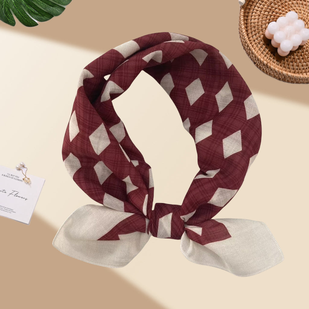 Square Bandana Scarf With Floral Prints - C16