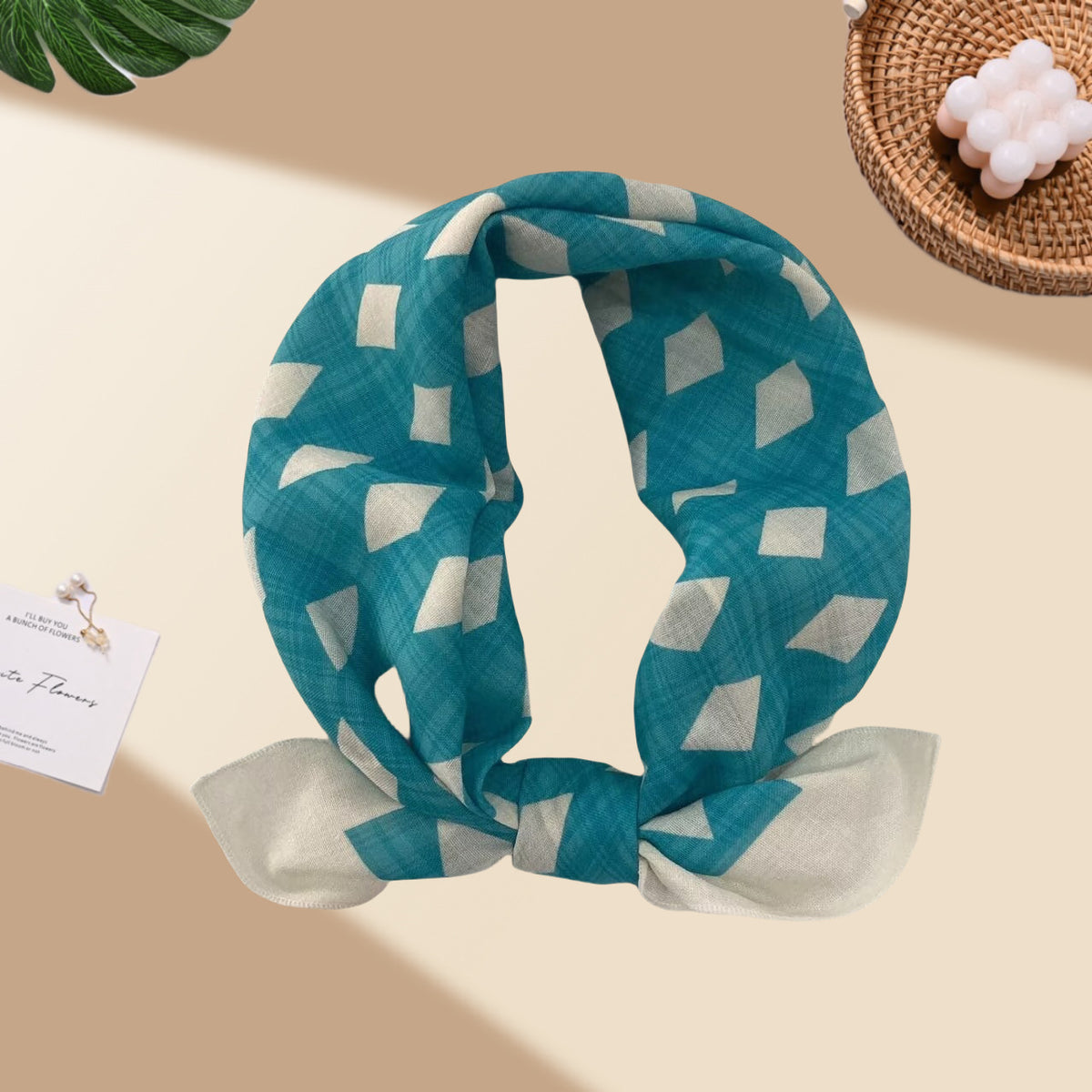 Square Bandana Scarf With Floral Prints - C17