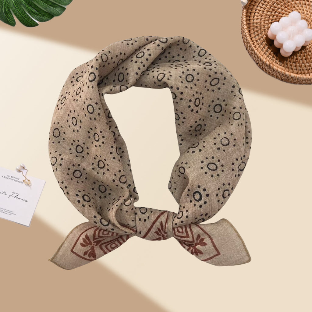 Square Bandana Scarf With Floral Prints - C18