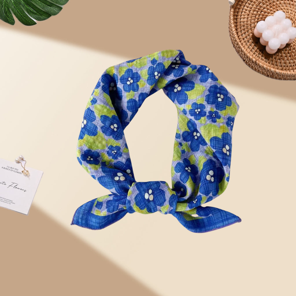 Square Bandana Scarf With Floral Prints - C23