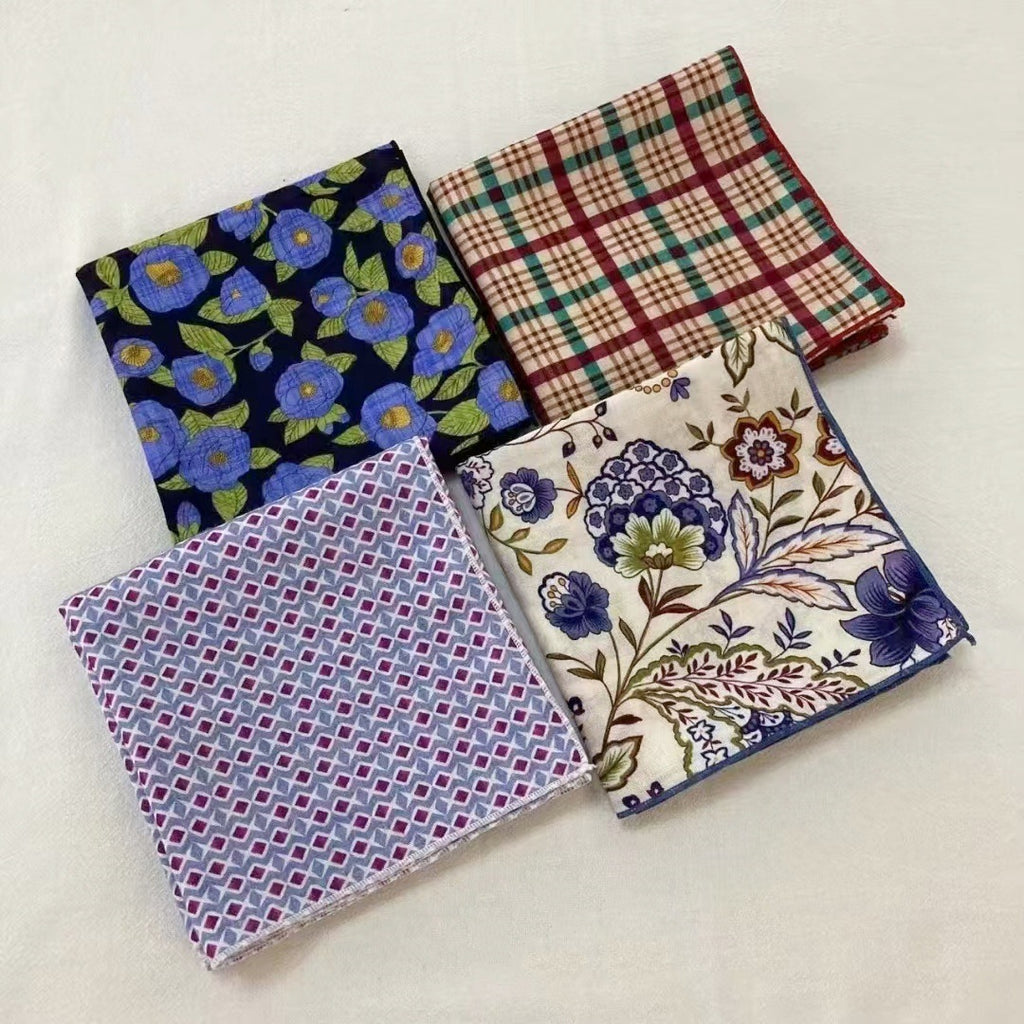 Square Bandana Scarf With Floral Prints