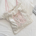 Lace Panel Floral Shoulder Tote Bag - Color_1
