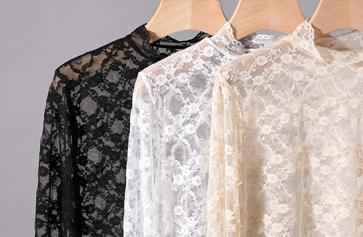 Frilled High Neck Lace Layering Top - view 1