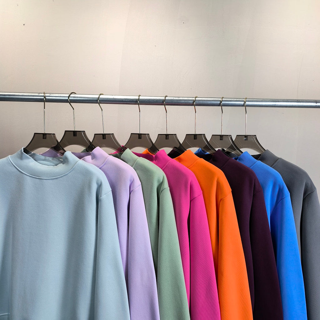 Brushed Fleece Mock Neck Drop Shoulder Sweatshirt - view 10