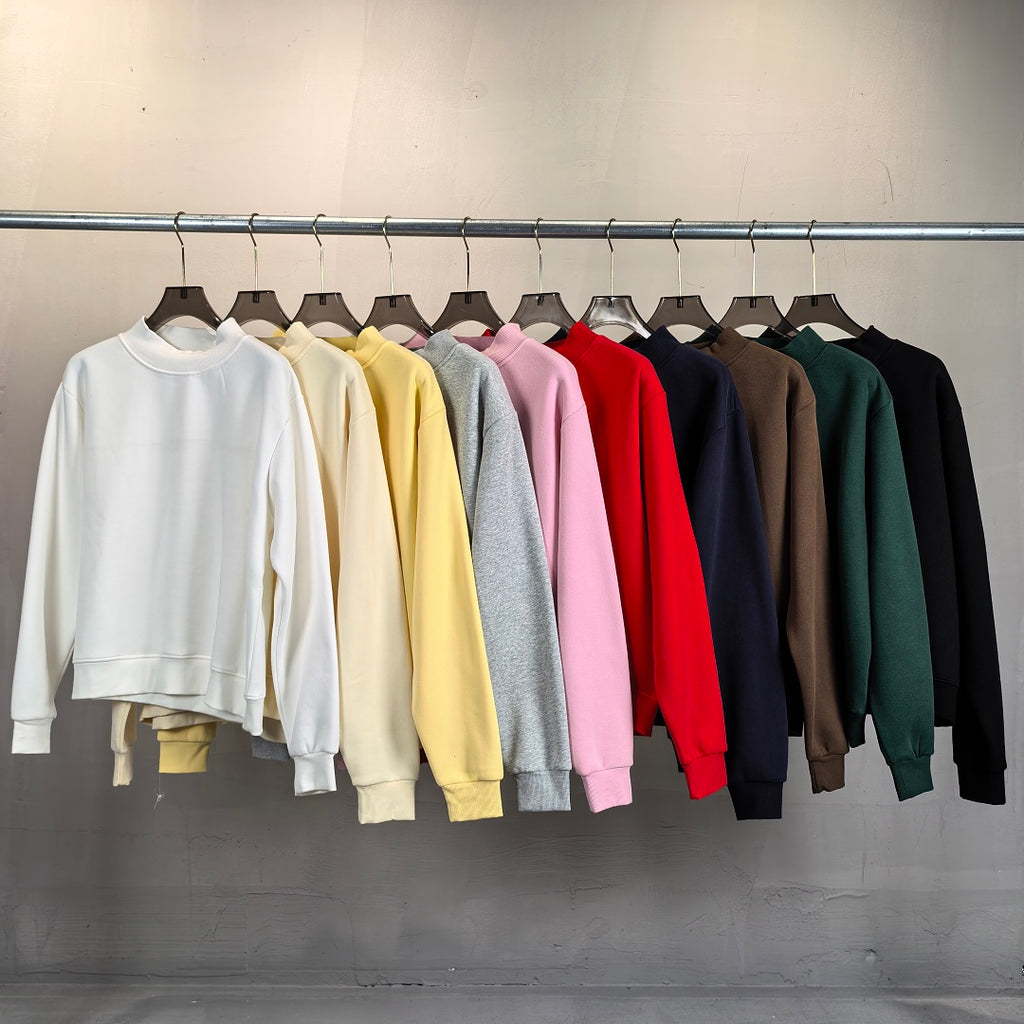 Brushed Fleece Mock Neck Drop Shoulder Sweatshirt - view 18
