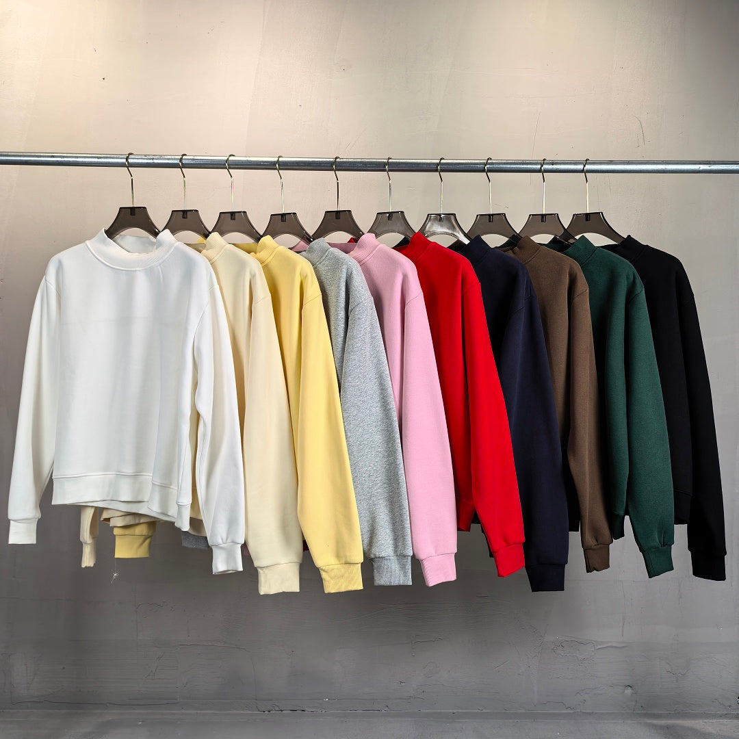 Brushed Fleece Mock Neck Drop Shoulder Sweatshirt - view 18