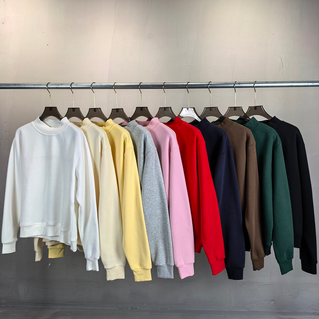 Brushed Fleece Mock Neck Drop Shoulder Sweatshirt - view 19
