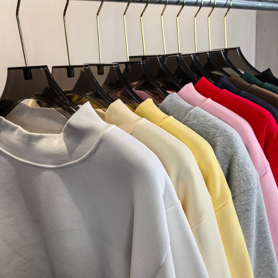Brushed Fleece Mock Neck Drop Shoulder Sweatshirt - view 21