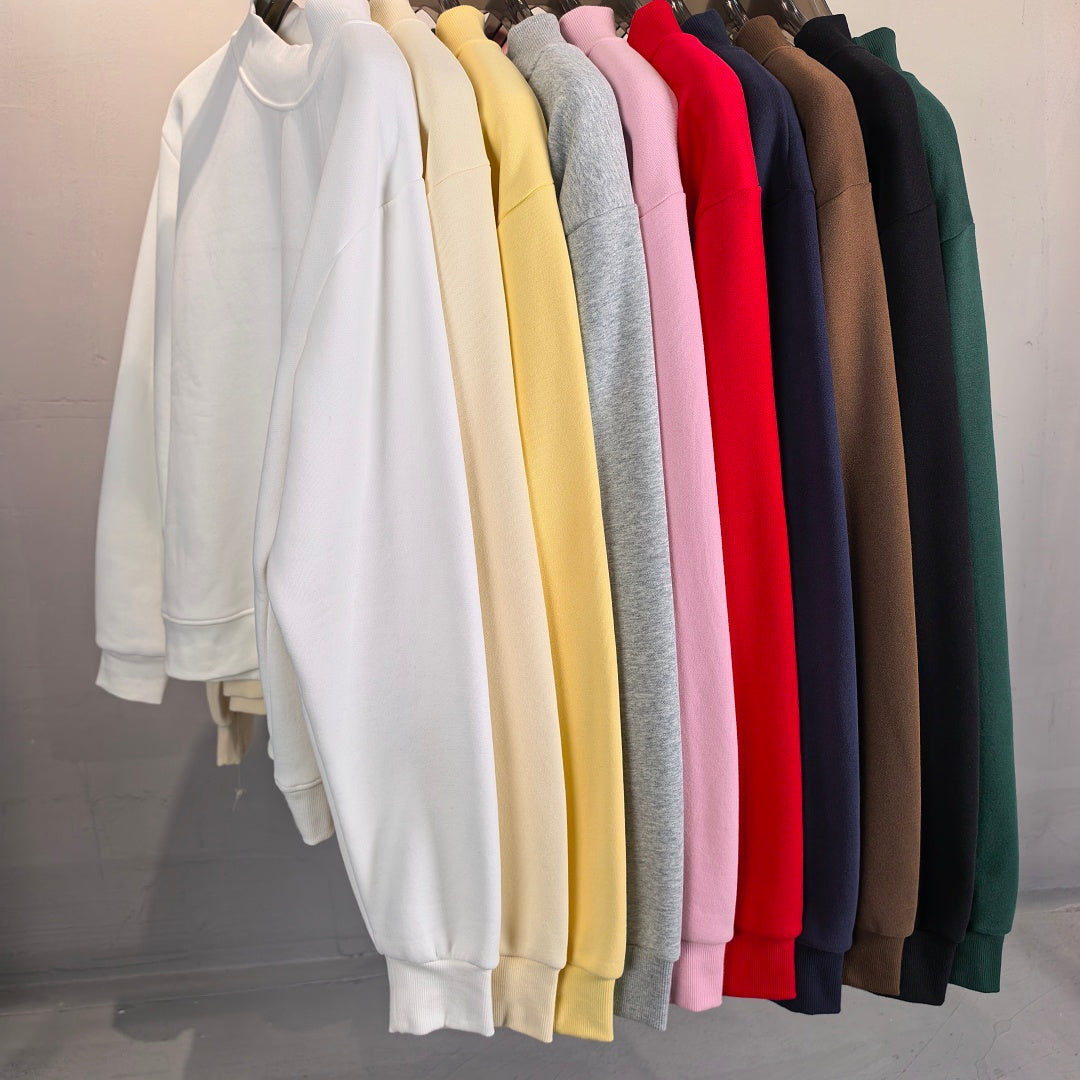 Brushed Fleece Mock Neck Drop Shoulder Sweatshirt - view 23