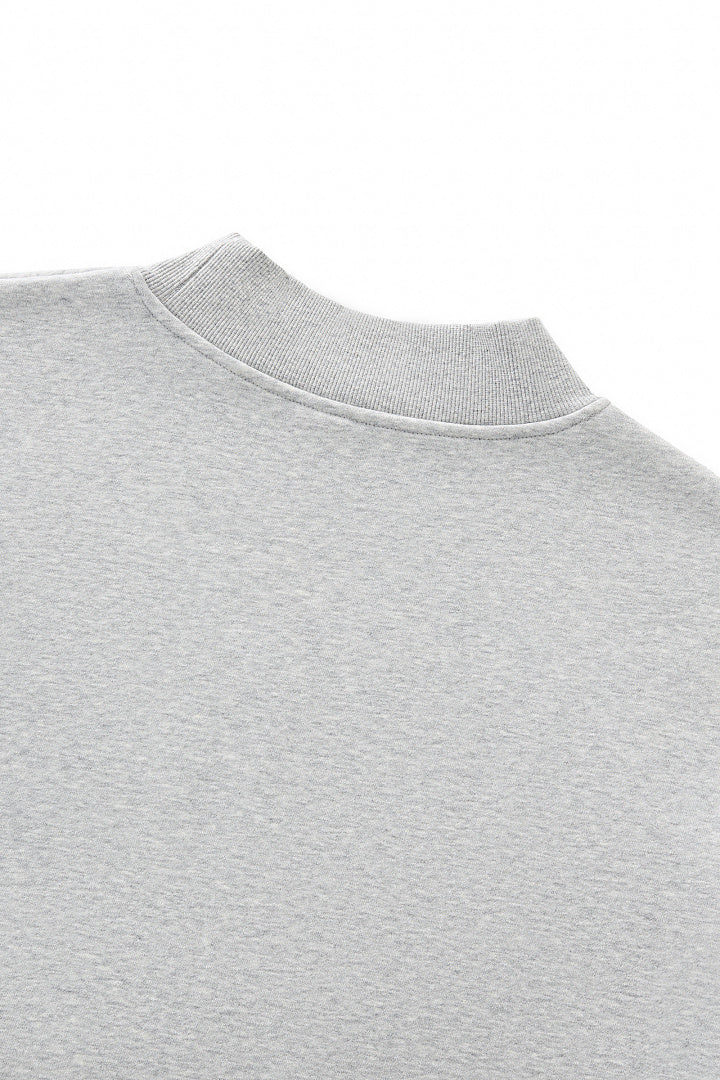 Brushed Fleece Mock Neck Drop Shoulder Sweatshirt - view 3