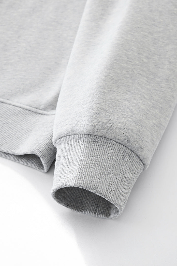 Brushed Fleece Mock Neck Drop Shoulder Sweatshirt - view 6
