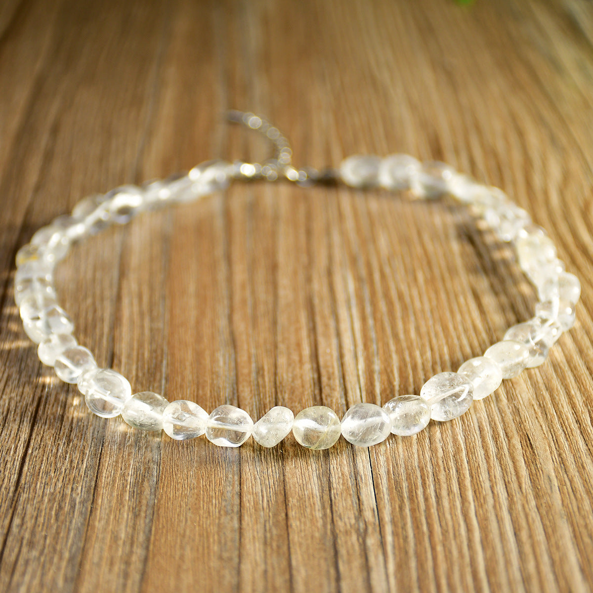 Polished Gemstone Bead Choker Necklace - NO-1