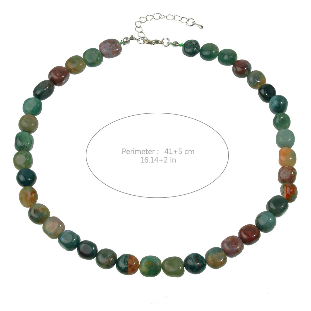 Polished Gemstone Bead Choker Necklace - NO-5 - 1