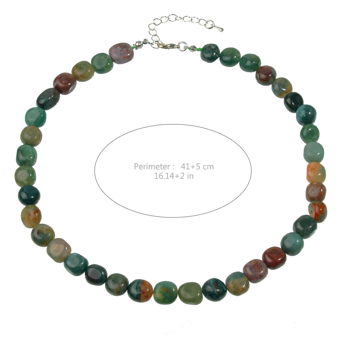 Polished Gemstone Bead Choker Necklace - NO-5 - 1