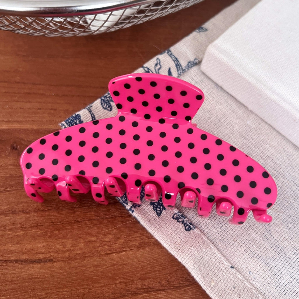 Polka Dot Hair Claw Clip For Thick Hair - C5