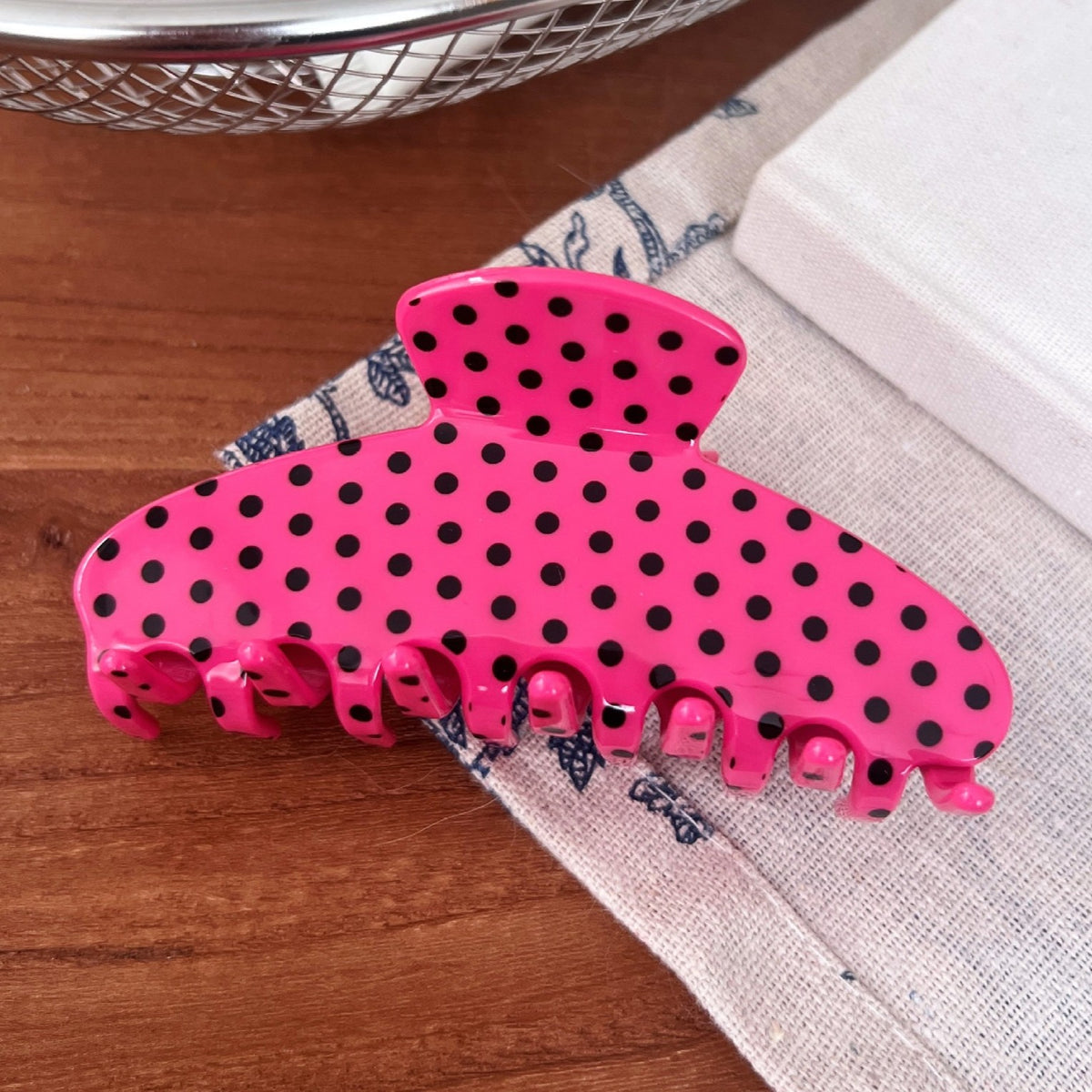 Polka Dot Hair Claw Clip For Thick Hair - C5