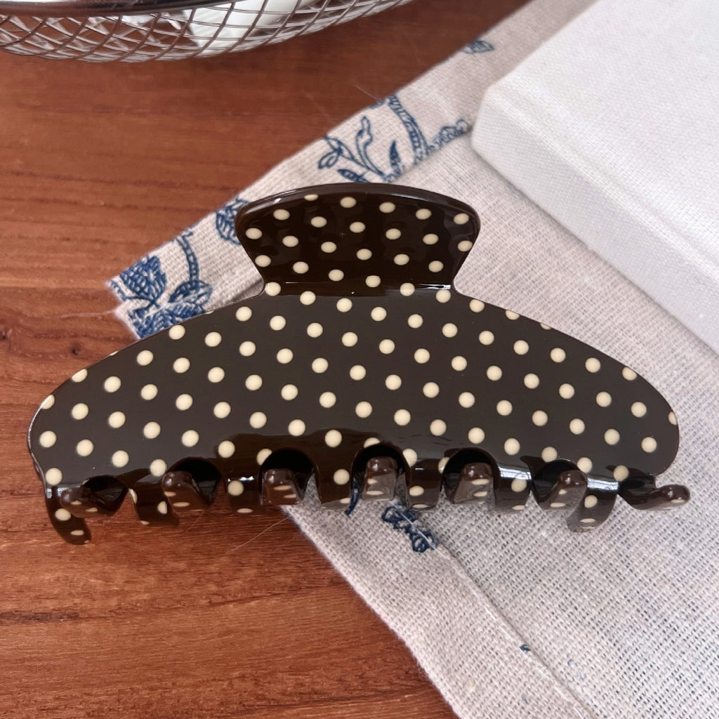 Polka Dot Hair Claw Clip For Thick Hair - C6