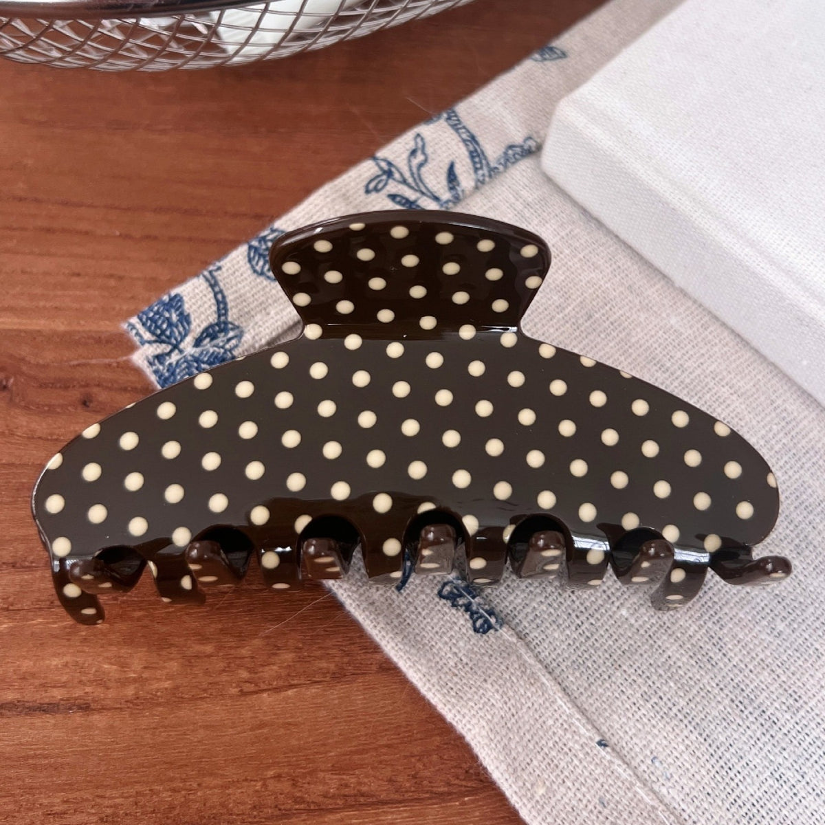 Polka Dot Hair Claw Clip For Thick Hair - C6