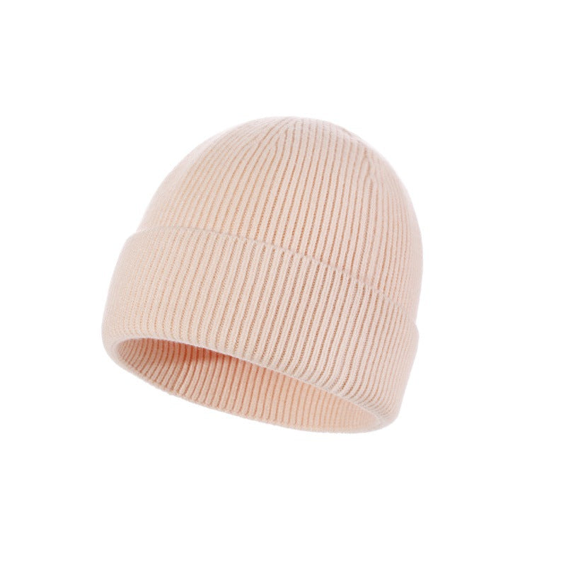 Everyday Fine Rib Fold Cuff Beanie - Apricot