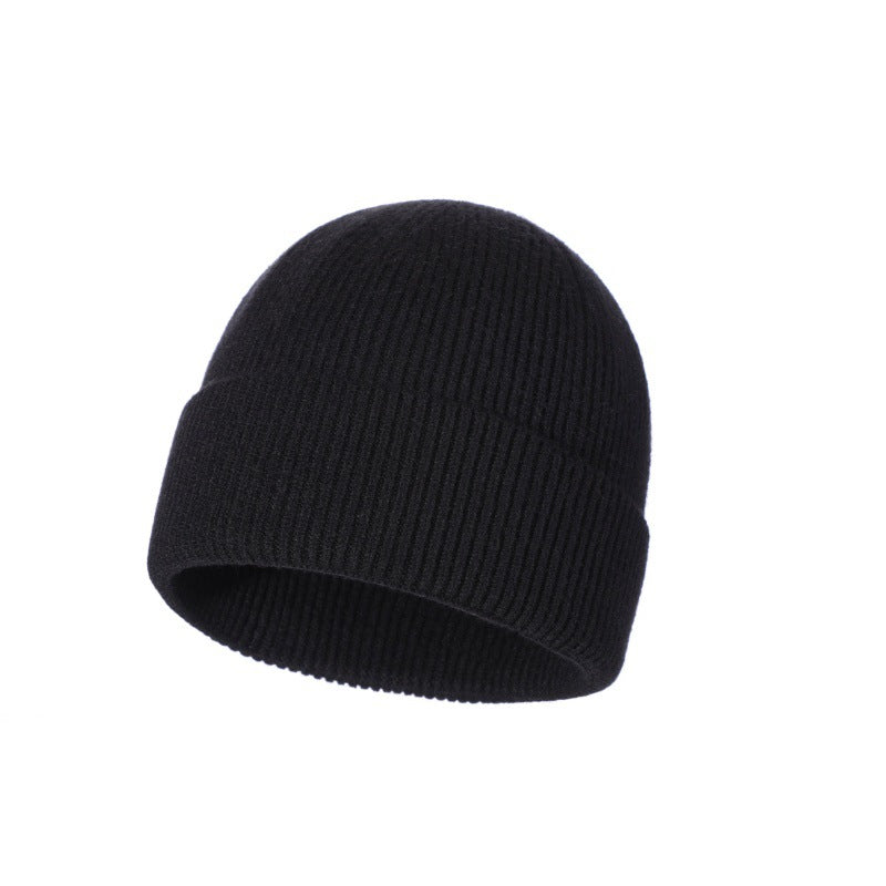 Everyday Fine Rib Fold Cuff Beanie - Black