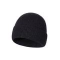Everyday Fine Rib Fold Cuff Beanie - Black-Gray