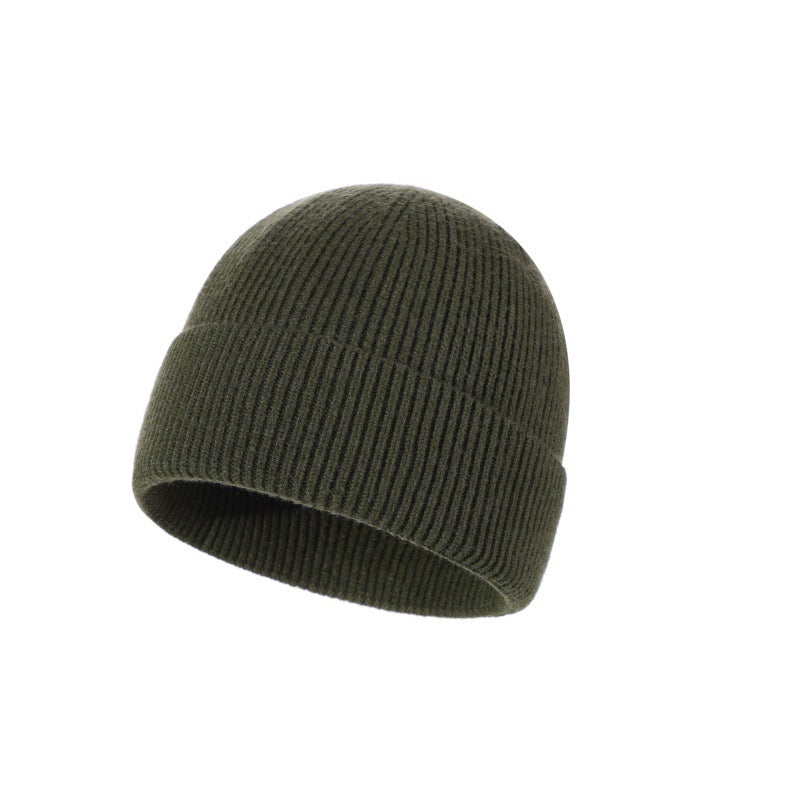 Everyday Fine Rib Fold Cuff Beanie - Green