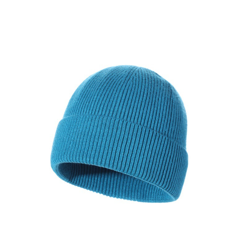 Everyday Fine Rib Fold Cuff Beanie - Lake-Blue