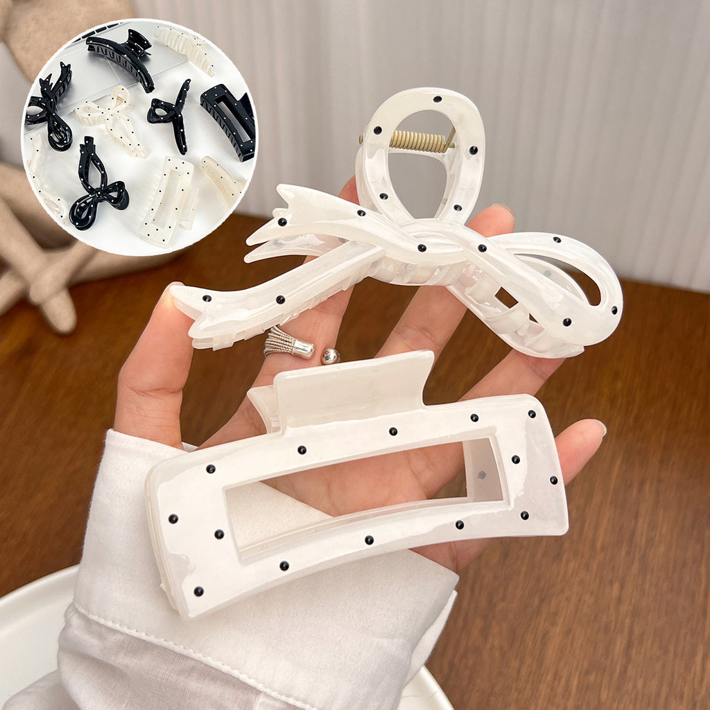 Polka Dot Bow And Arch Claw Clip - view 1
