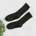 Ruffle Edge Ribbed Slouch Socks - Black