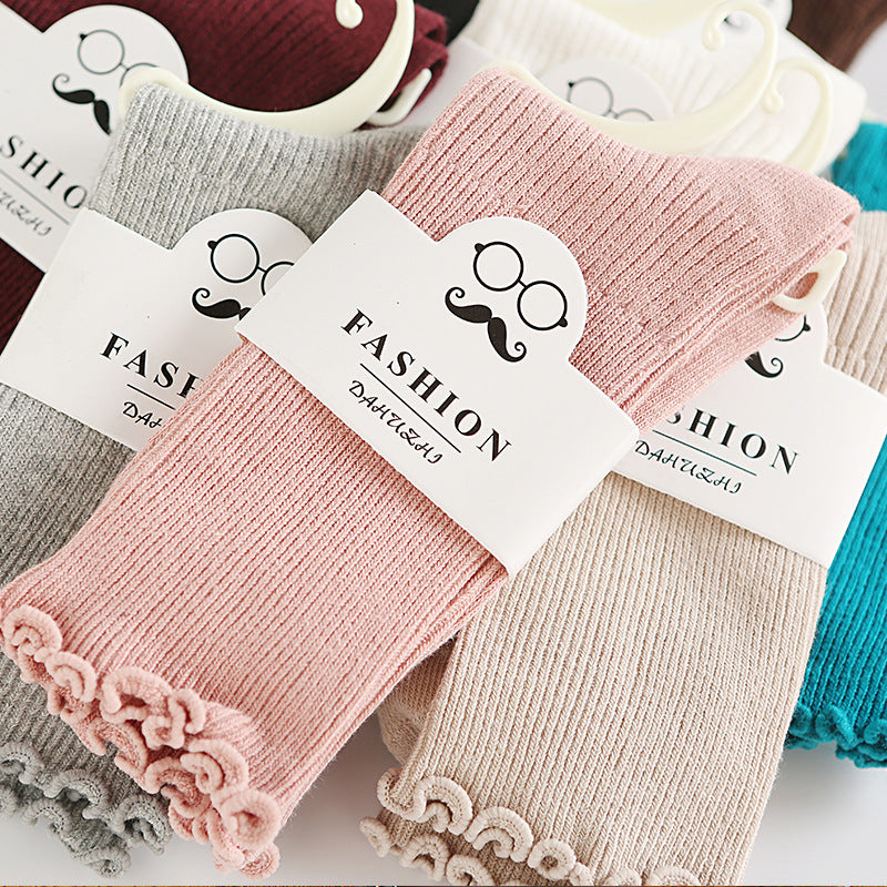 Ruffle Edge Ribbed Slouch Socks - view 2