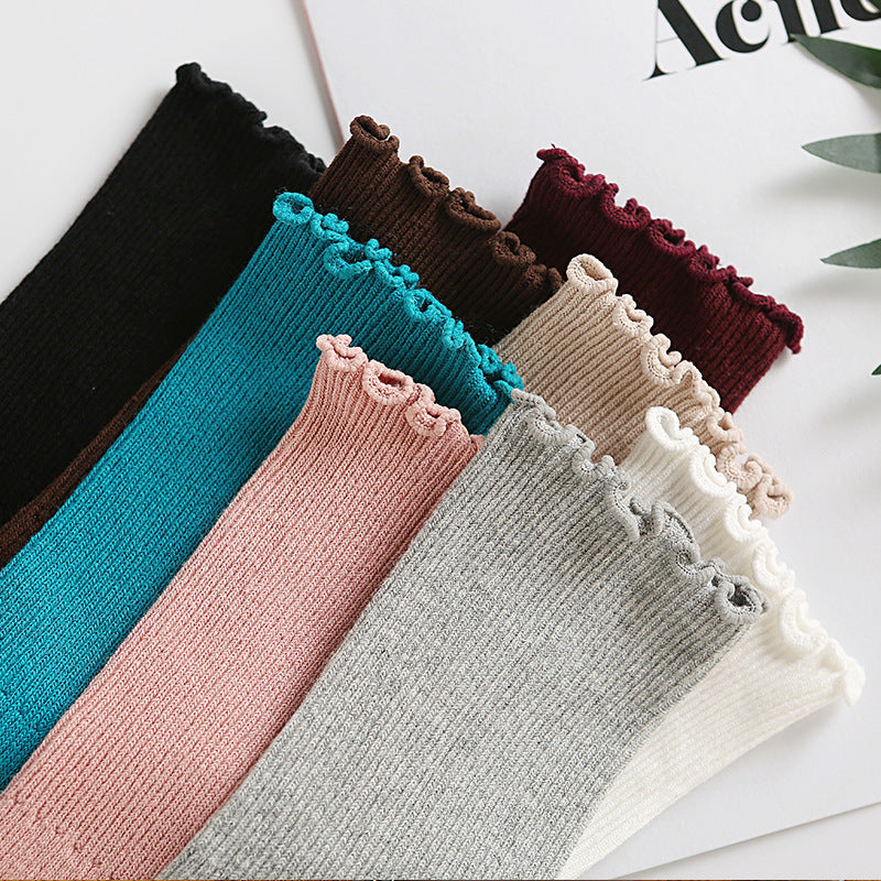 Ruffle Edge Ribbed Slouch Socks - view 4