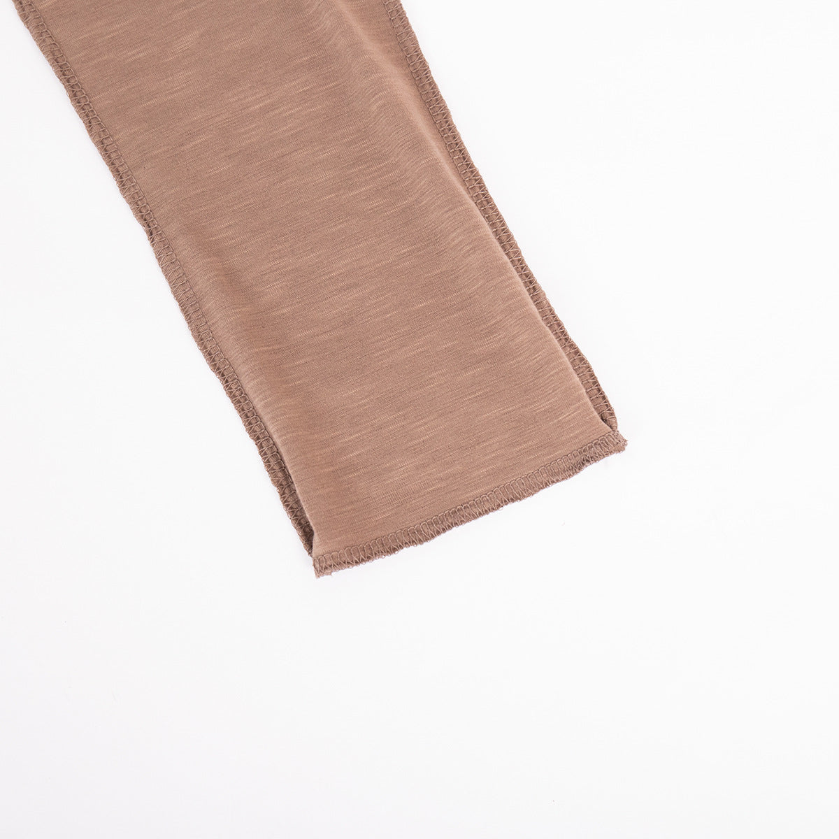 Exposed Seam Slim Long Sleeve Tee - Taupe - 5
