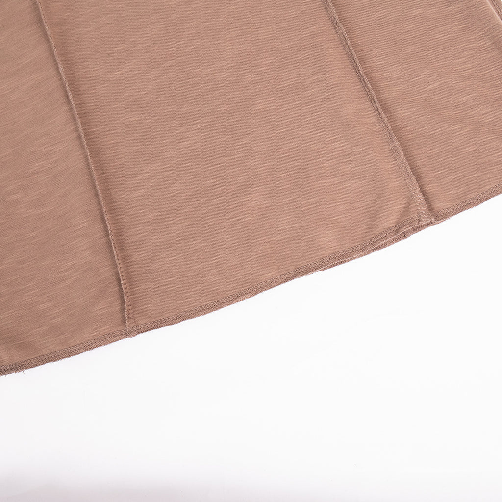 Exposed Seam Slim Long Sleeve Tee - Taupe - 7