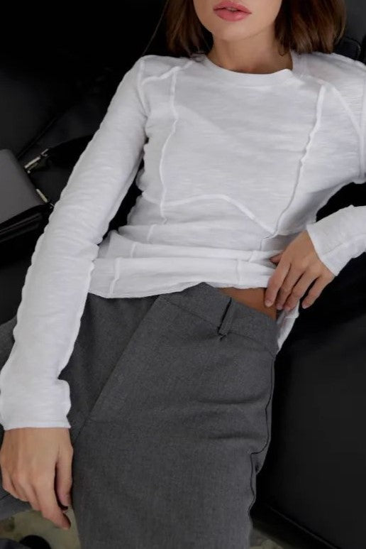 Exposed Seam Slim Long Sleeve Tee