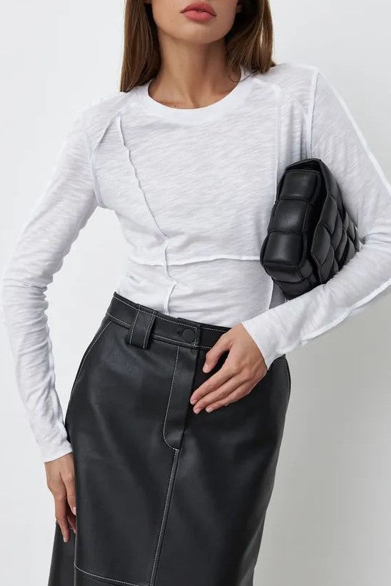 Exposed Seam Slim Long Sleeve Tee - view 1