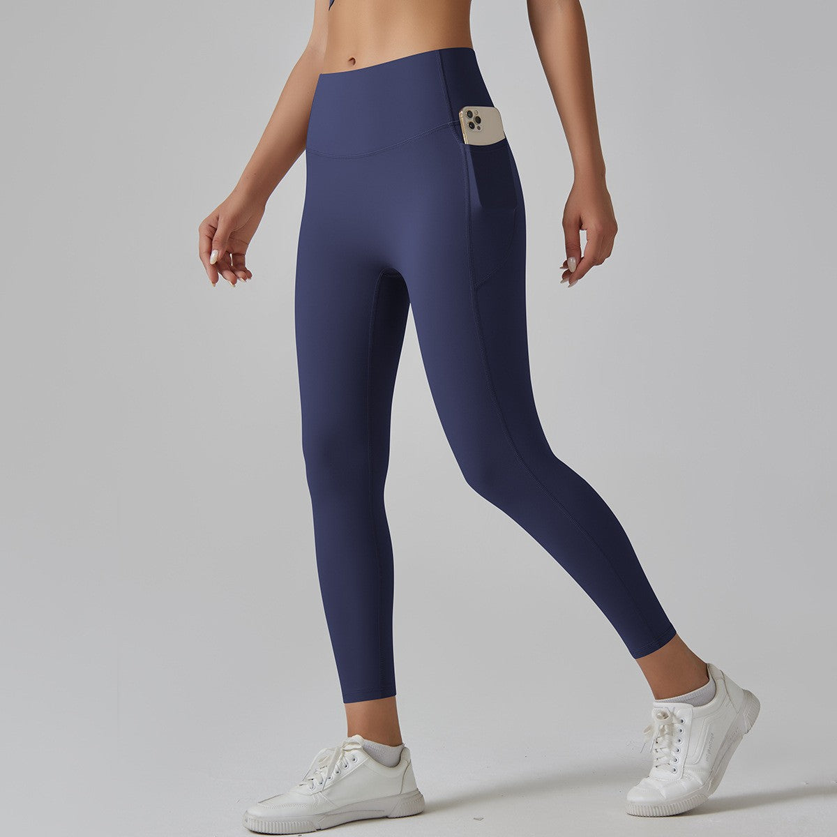 Brushed Nylon High Rise Side Pocket Yoga Leggings