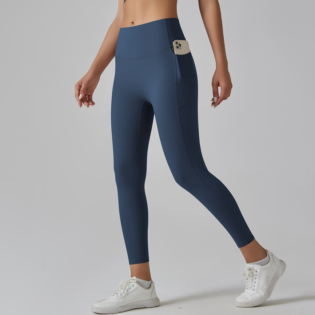 Brushed Nylon High Rise Side Pocket Yoga Leggings