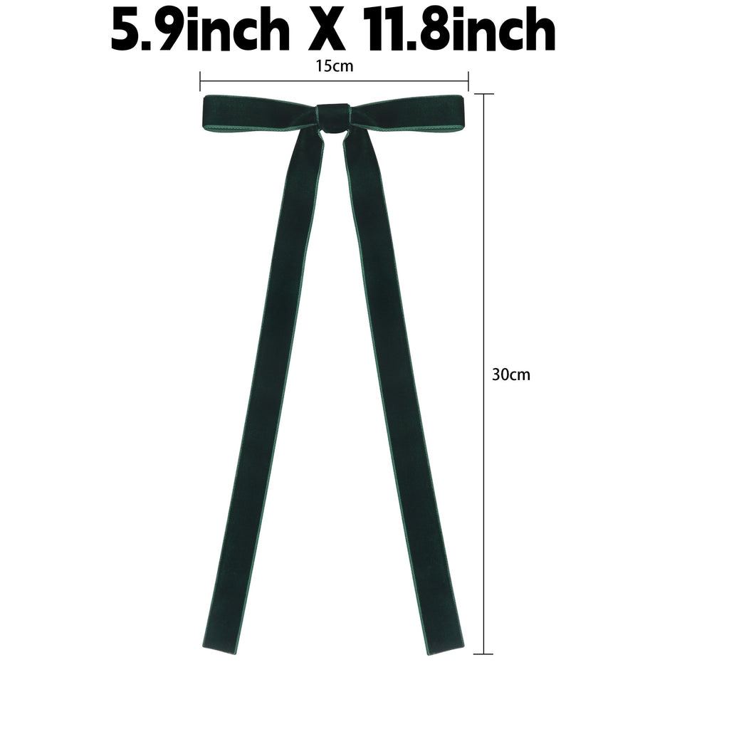 Christmas Velvet Bows with Long Tails and Twist Ties - MediGreen