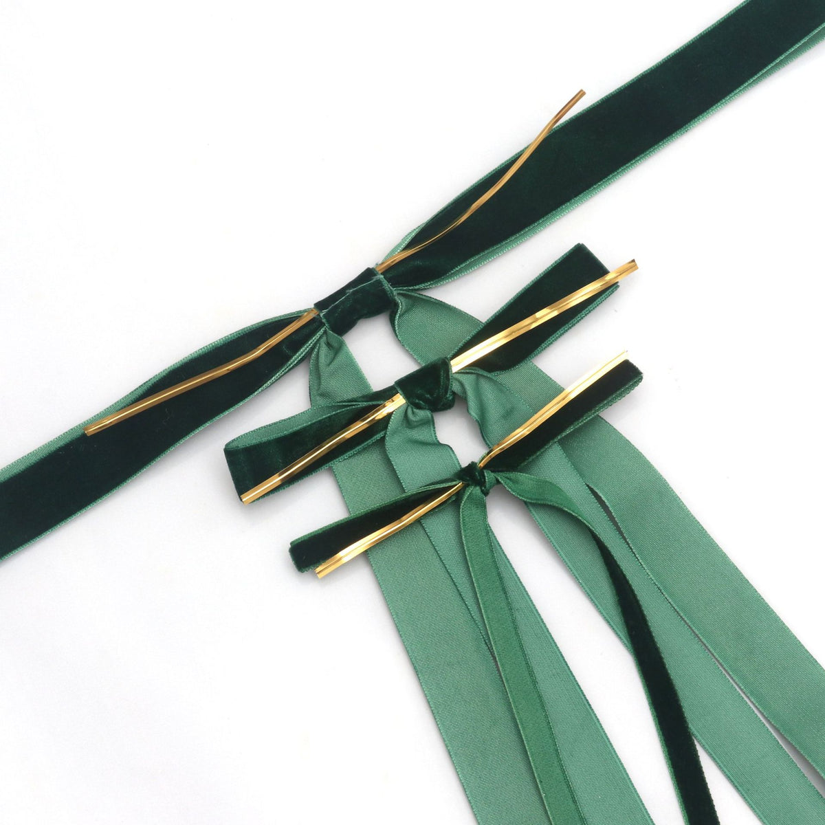 Christmas Velvet Bows with Long Tails and Twist Ties - view 4