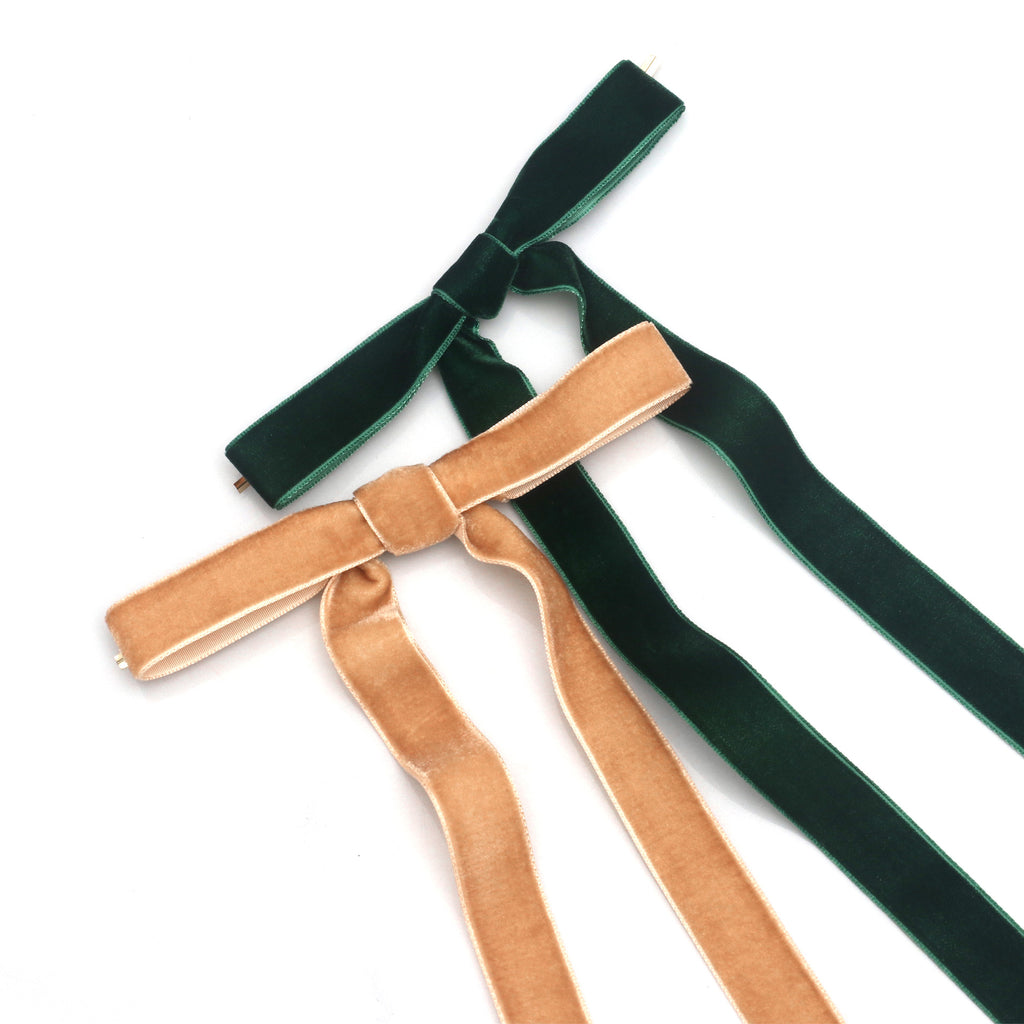 Christmas Velvet Bows with Long Tails and Twist Ties - view 6