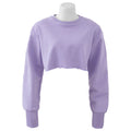 Boxy Cropped Crewneck Sweatshirt - Purple