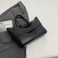 Croc Embossed Winged Flap Tote Bag - Black