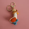 Hand Crochet Duck Keyring Charm - Orange