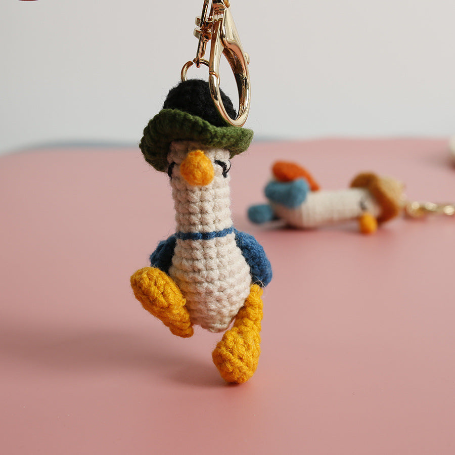 Hand Crochet Duck Keyring Charm - view 2