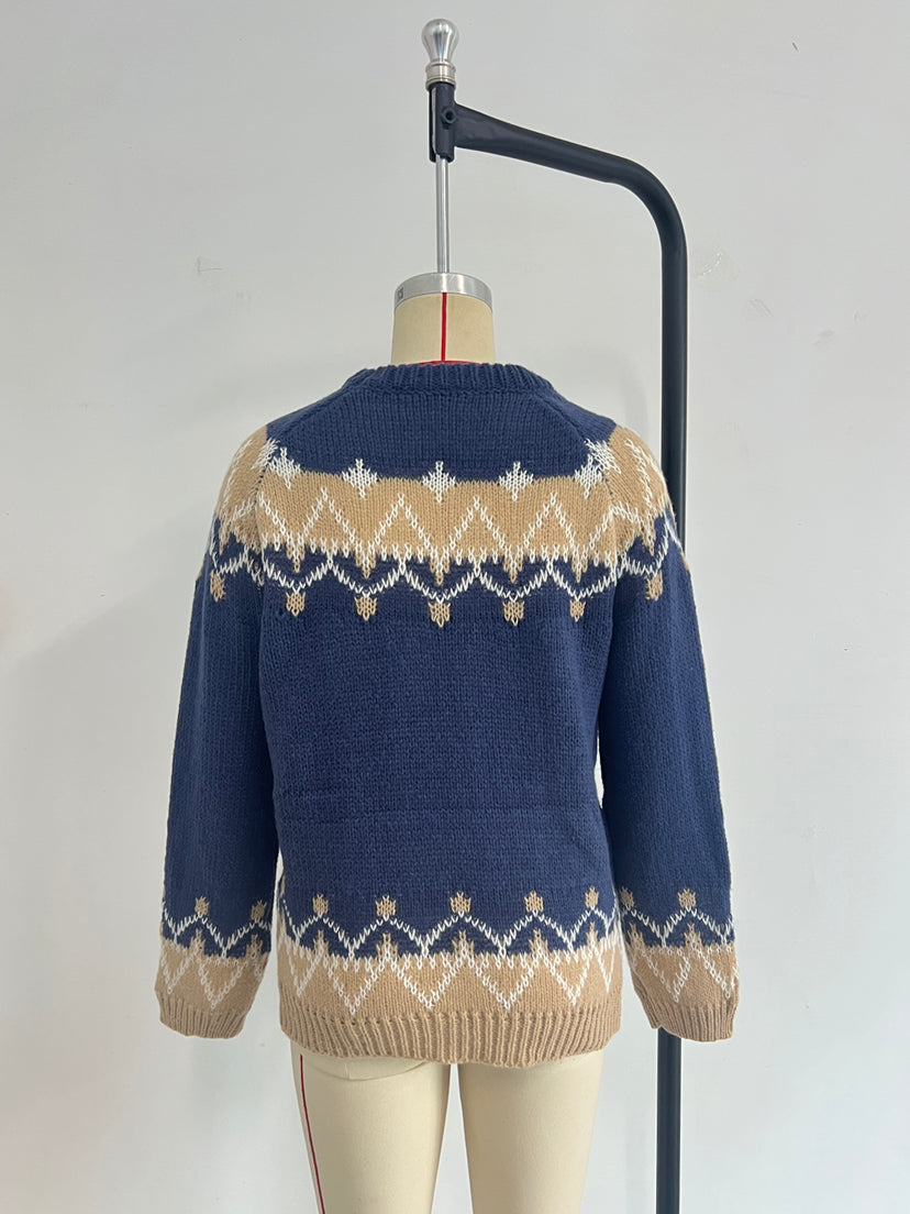 Nordic Fair Isle Chunky Knit Sweater - view 1